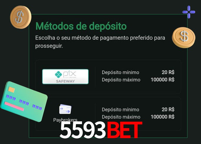 O cassino 5593bet oferece uma grande variedade de métodos de pagamento
